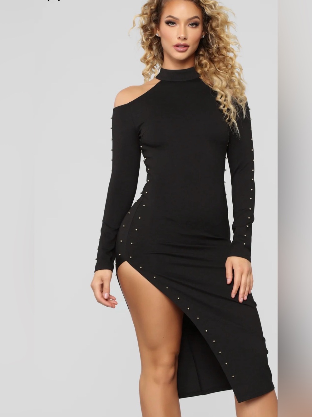 Glad You Came Cold Shoulder Dress - Black S